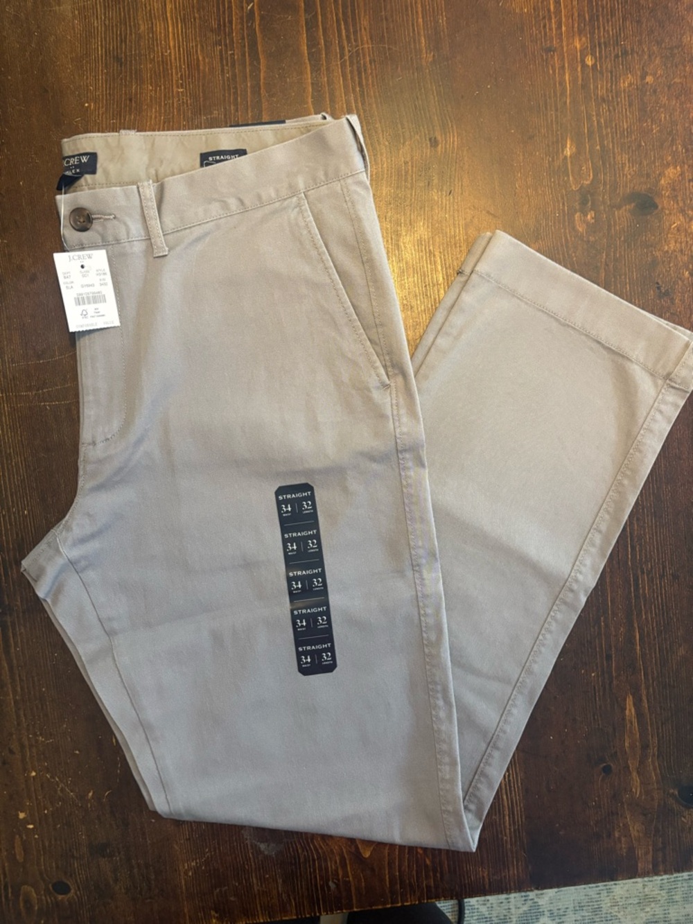 J. Crew Men’s Straight Chino Pants in Light Gray